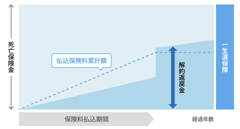 低解約返戻金型終身保険のイメージ