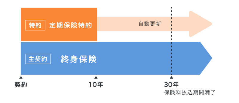 更新型の定期保険特約のイメージ